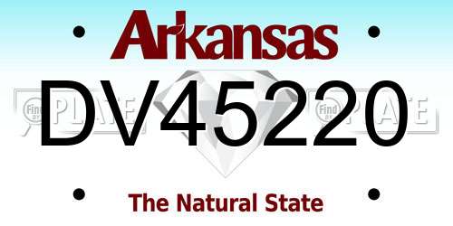 DV45220 Arkansas License Plate