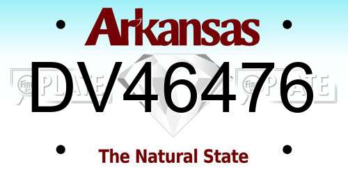 DV46476 Arkansas License Plate
