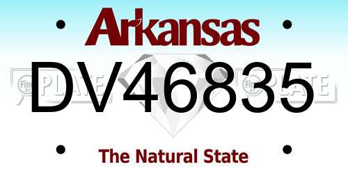 DV46835 Arkansas License Plate