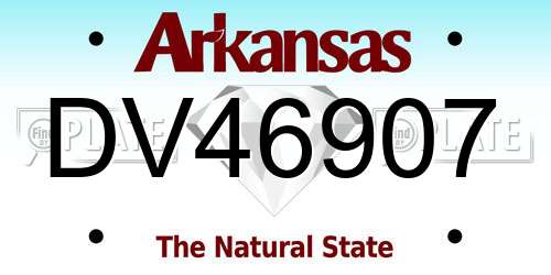 DV46907 Arkansas License Plate