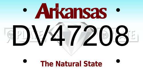 DV47208 Arkansas License Plate