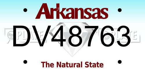 DV48763 Arkansas License Plate