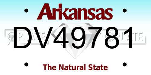 DV49781 Arkansas License Plate