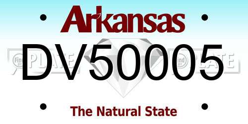 DV50005 Arkansas License Plate