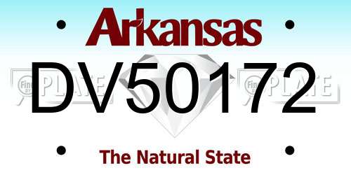 DV50172 Arkansas License Plate