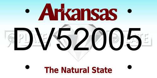 DV52005 Arkansas License Plate