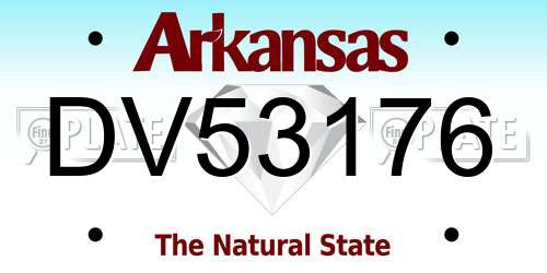 DV53176 Arkansas License Plate