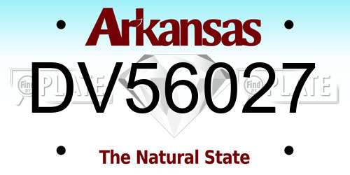 DV56027 Arkansas License Plate