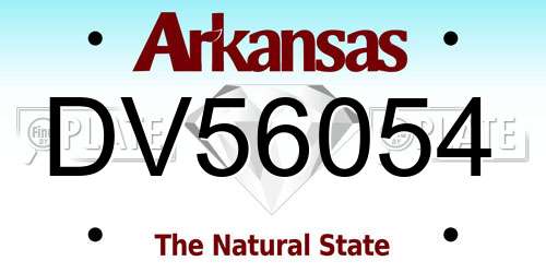 DV56054 Arkansas License Plate