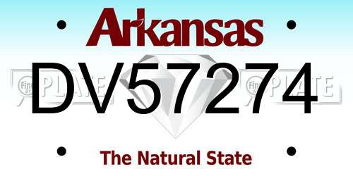DV57274 Arkansas License Plate