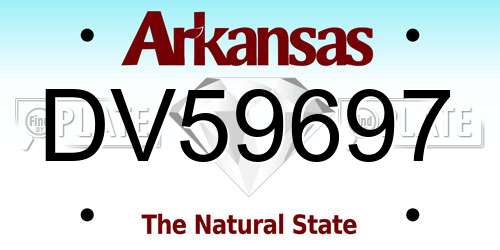 DV59697 Arkansas License Plate