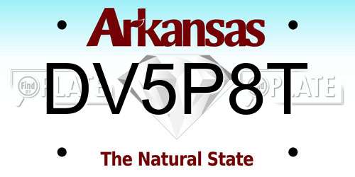 DV5P8T Arkansas License Plate