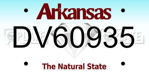 DV60935 Arkansas License Plate