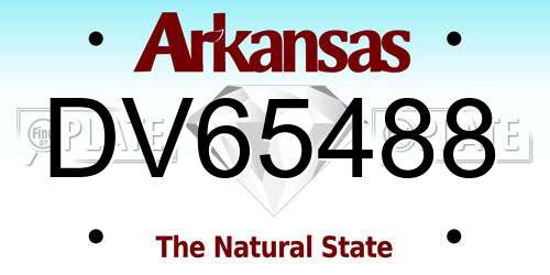 DV65488 Arkansas License Plate