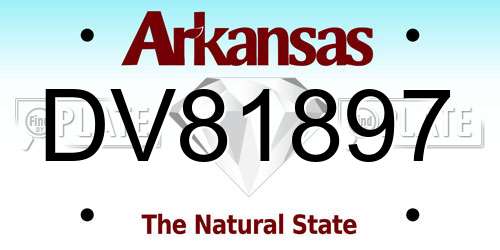 DV81897 Arkansas License Plate