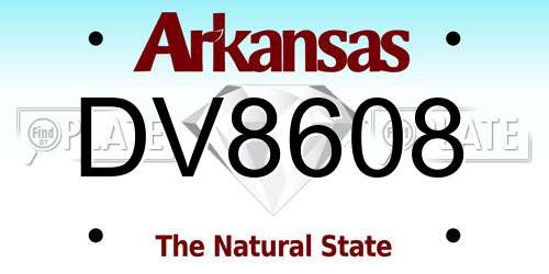DV8608 Arkansas License Plate