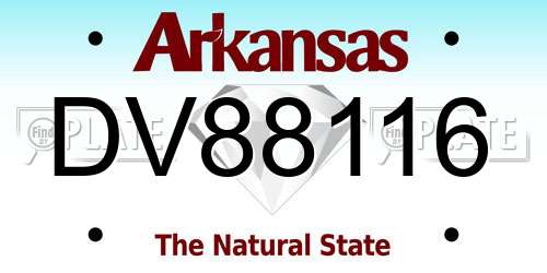 DV88116 Arkansas License Plate
