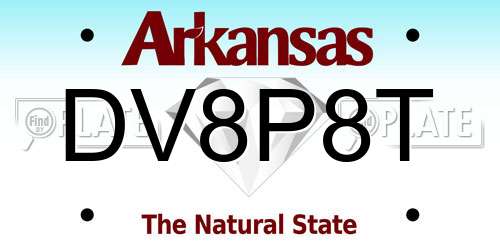 DV8P8T Arkansas License Plate