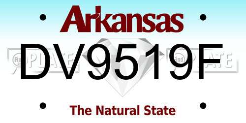 DV9519F Arkansas License Plate