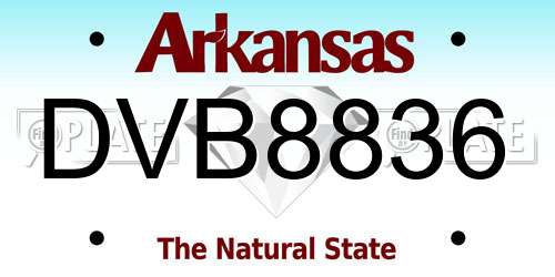 DVB8836 Arkansas License Plate