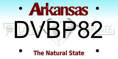 DVBP82 Arkansas License Plate