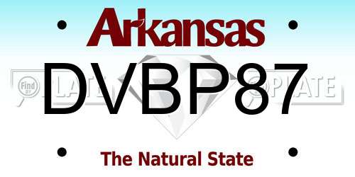 DVBP87 Arkansas License Plate