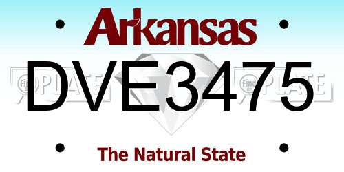 DVE3475 Arkansas License Plate