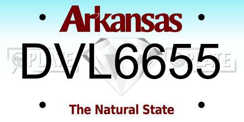 DVL6655 Arkansas License Plate