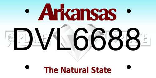 DVL6688 Arkansas License Plate