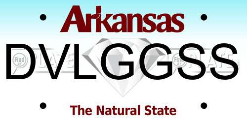 DVLGGSS Arkansas License Plate
