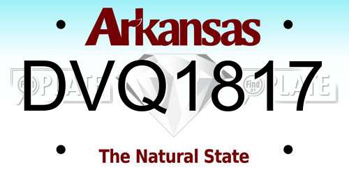 DVQ1817 Arkansas License Plate
