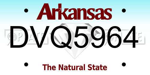 DVQ5964 Arkansas License Plate
