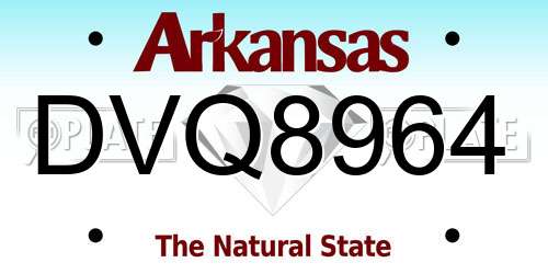 DVQ8964 Arkansas License Plate