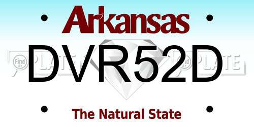 DVR52D Arkansas License Plate