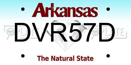 DVR57D Arkansas License Plate