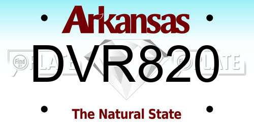 DVR820 Arkansas License Plate