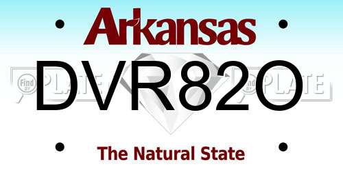 DVR82O Arkansas License Plate