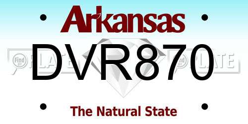 DVR870 Arkansas License Plate