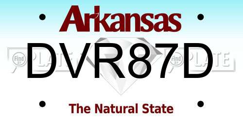 DVR87D Arkansas License Plate
