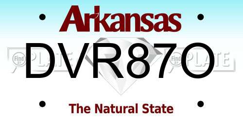 DVR87O Arkansas License Plate