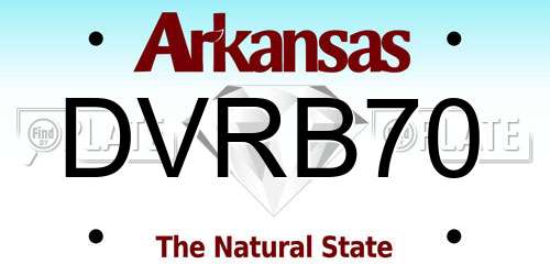 DVRB70 Arkansas License Plate