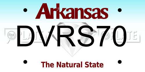 DVRS70 Arkansas License Plate