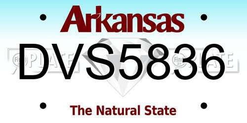 DVS5836 Arkansas License Plate