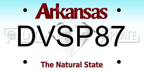 DVSP87 Arkansas License Plate