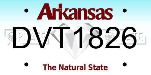 DVT1826 Arkansas License Plate
