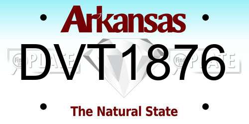 DVT1876 Arkansas License Plate