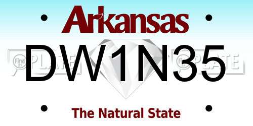 DW1N35 Arkansas License Plate