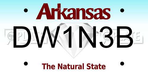 DW1N3B Arkansas License Plate