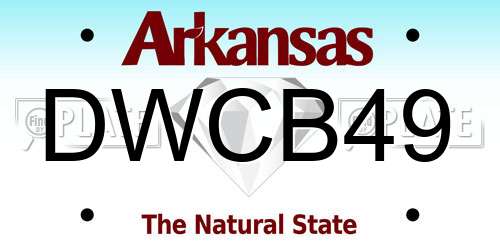 DWCB49 Arkansas License Plate