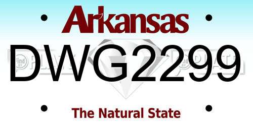 DWG2299 Arkansas License Plate